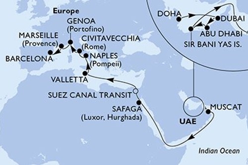 Cruise itinerary