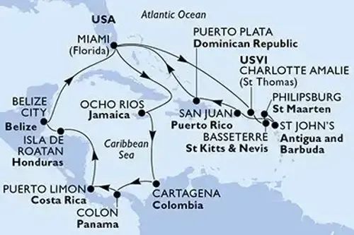Cruise itinerary