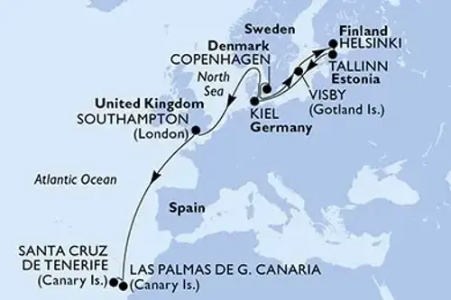 Cruise itinerary
